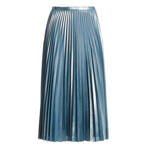 LAUREN RALPH LAUREN Ice Blue Aqua Pleated Metallic Chiffon Skirt